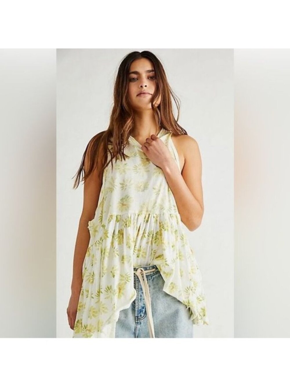 Free People Women’s Madison Tank Size Small Floral Print flowy oversized boho